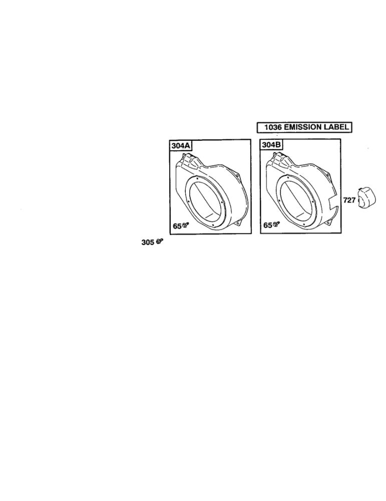 Blower Housing Diagram and Parts List for 110400-110499 0200-0201-0203 Briggs and Stratton Engine